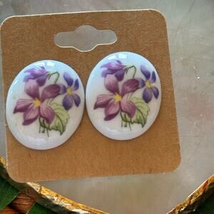 BOGO FREE CERAMIC FLORAL POST EARRINGS
